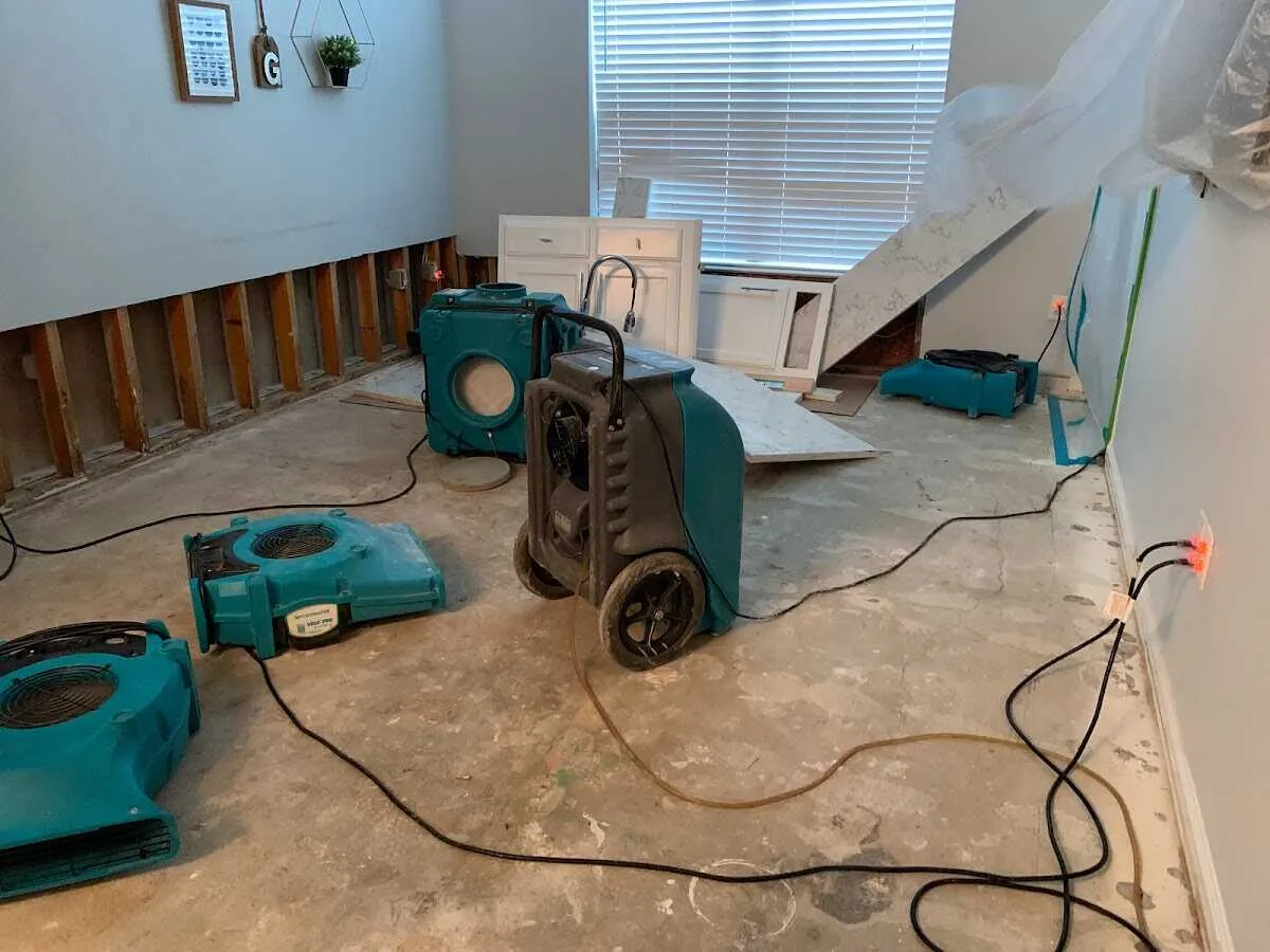 Dehumidifier in flood-cut room for Water Extraction & Removal in Hillsborough