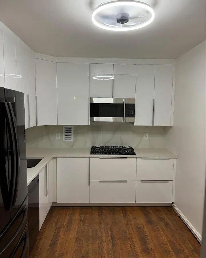 Renovated kitchen with quartz countertops in Hillsborough